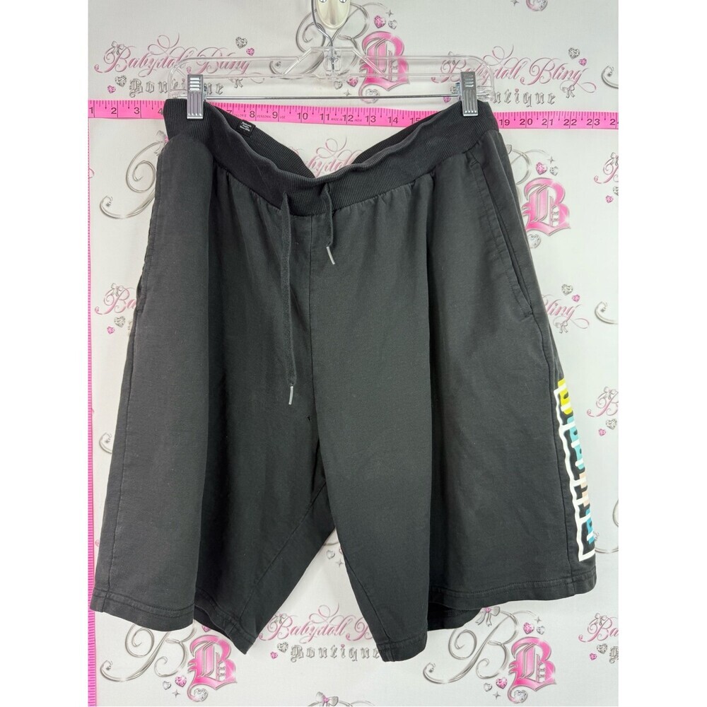 Puma Colorful side Men's Black Athletic Drawstring Shorts with Side Logo Stripe